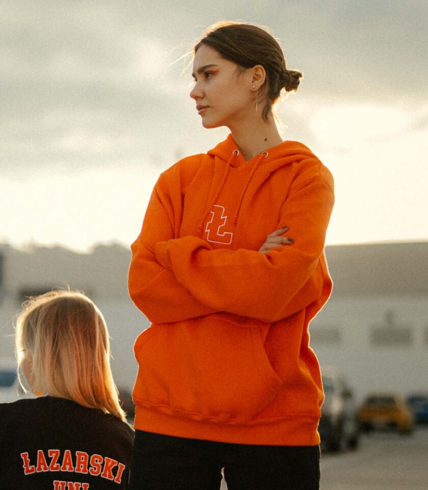 lazarski university hoodie l orange 2