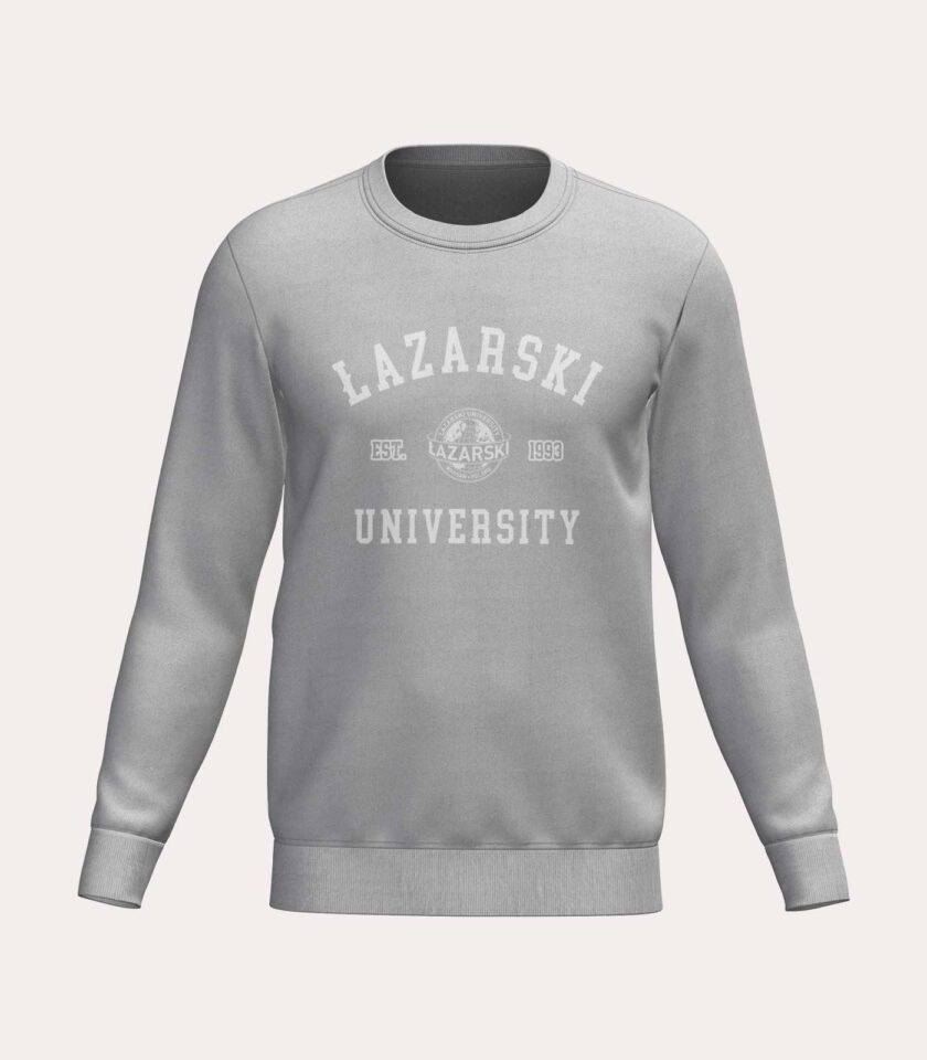 lazarski university longsleeve logo grey 2