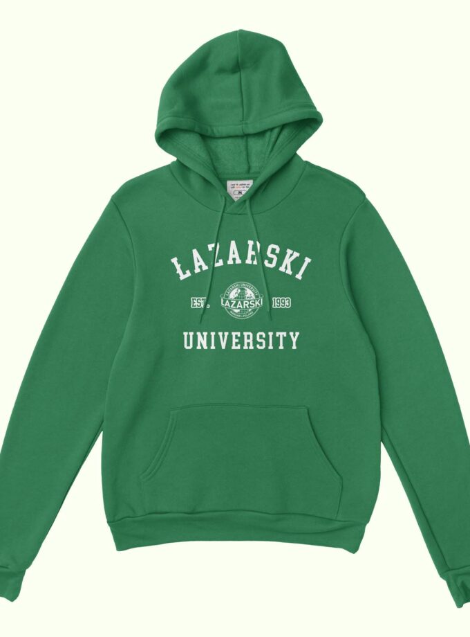 lazarski university hoodie logo green